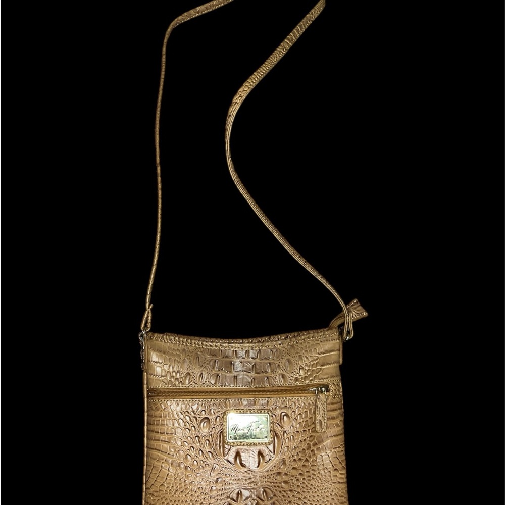 Carmel Marc Fisher Crocodile-Embossed Crossbody Bag